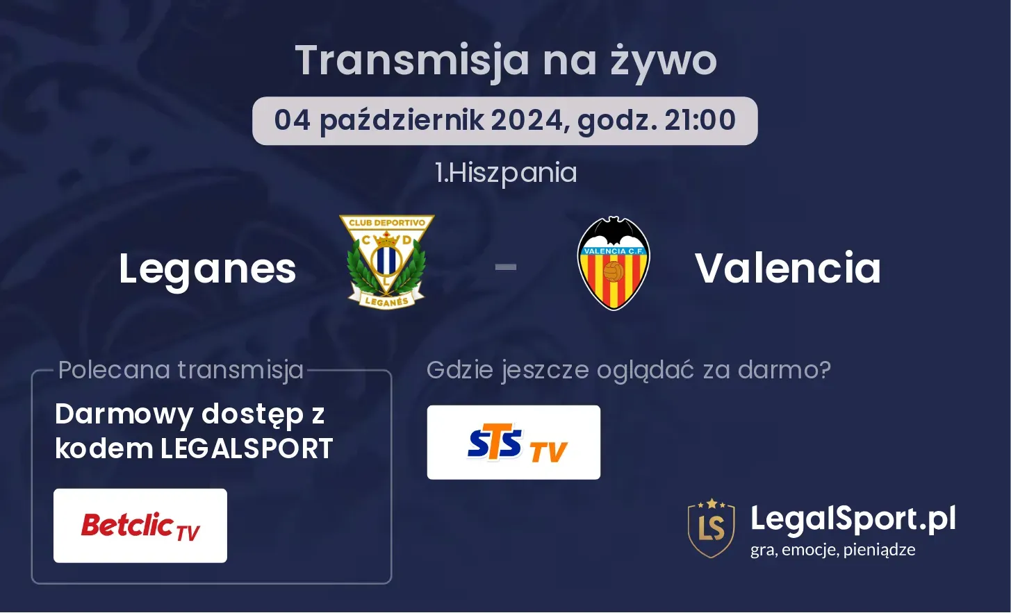 Leganes - Valencia transmisja na żywo