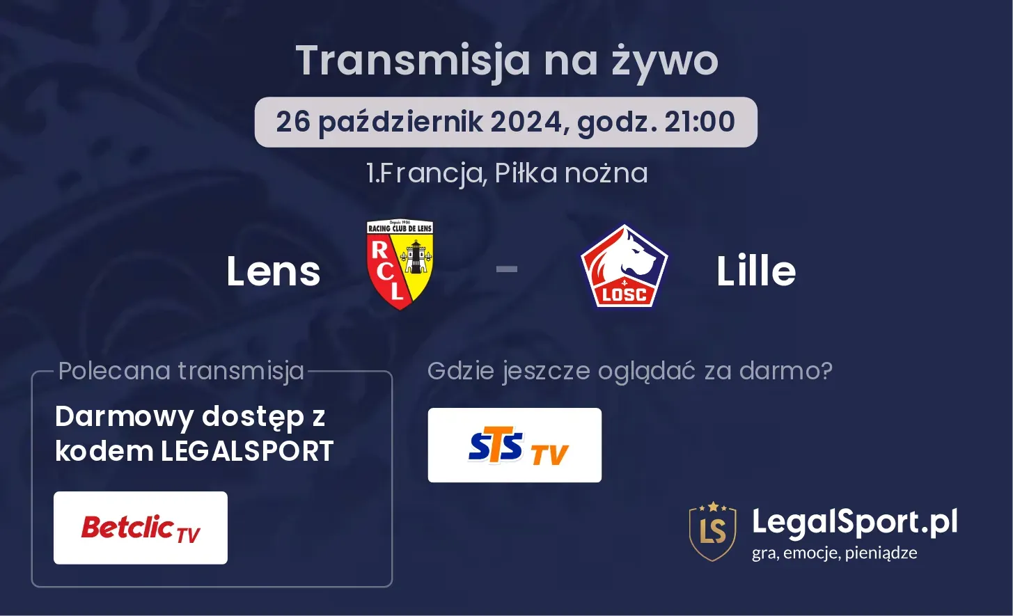 Lens - Lille transmisja na żywo