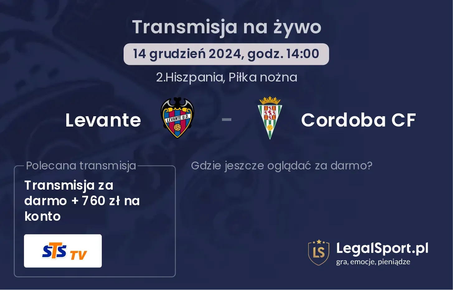 Levante - Cordoba CF transmisja na żywo