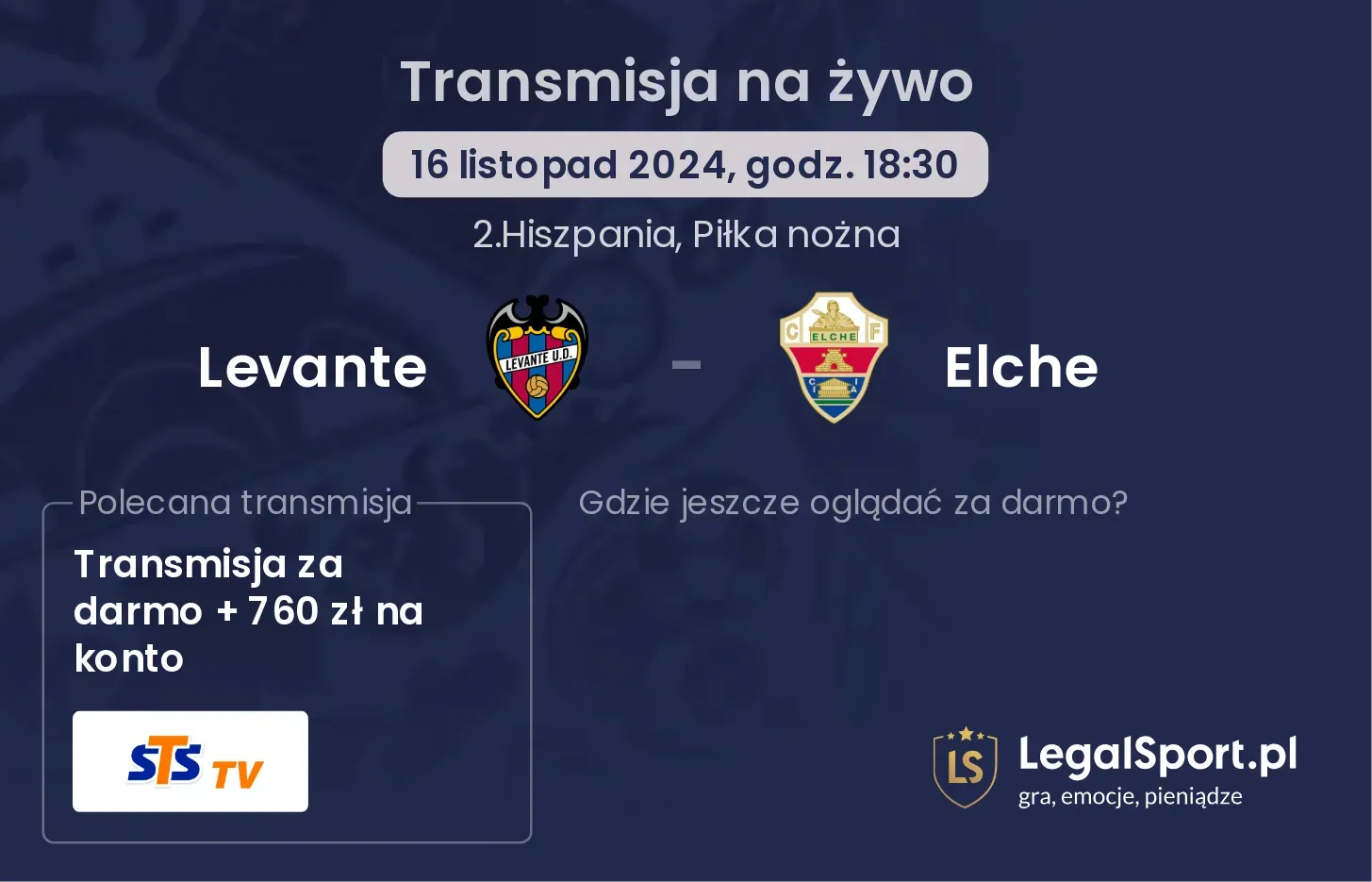 Levante - Elche transmisja na żywo