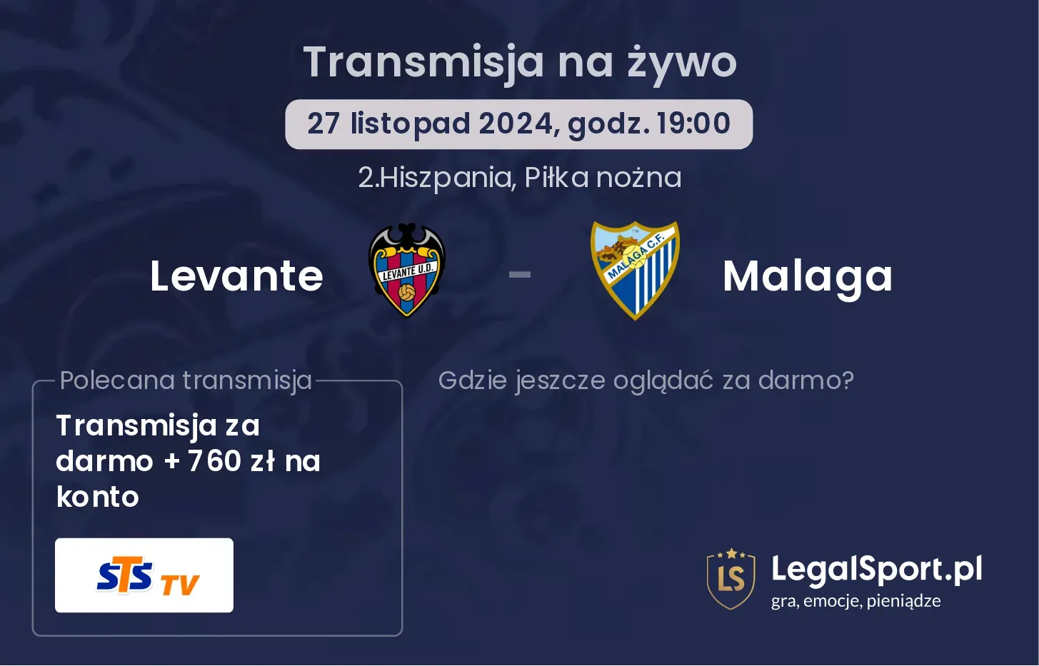 Levante - Malaga transmisja na żywo