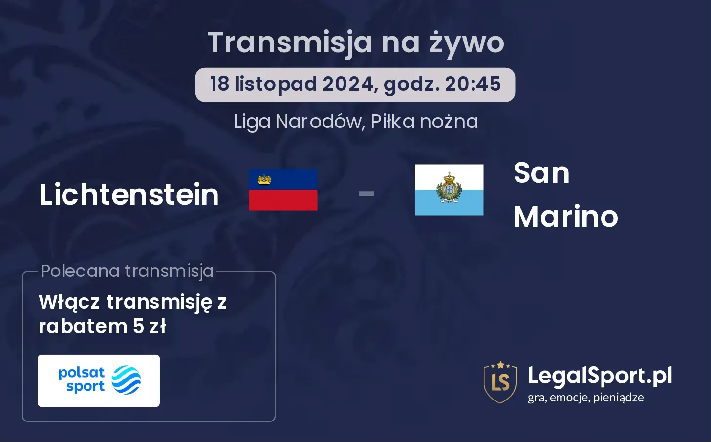 Lichtenstein - San Marino transmisja na żywo