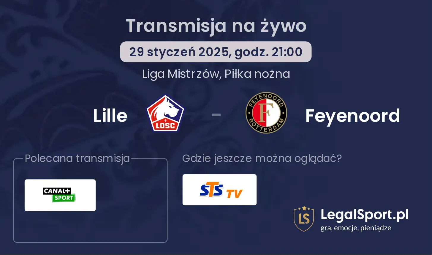 Lille - Feyenoord transmisja na żywo