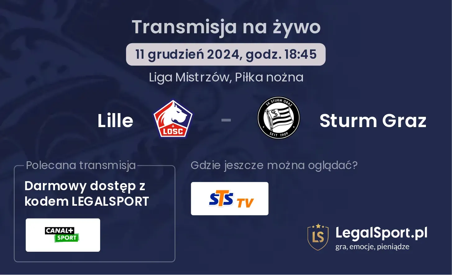 Lille - Sturm Graz transmisja na żywo