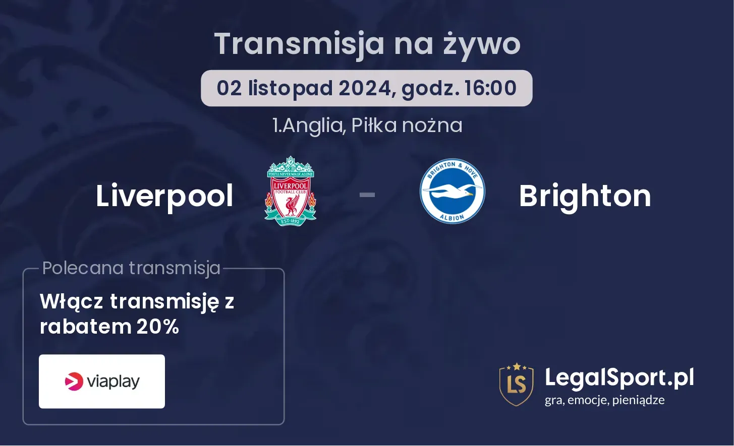 Liverpool - Brighton transmisja na żywo