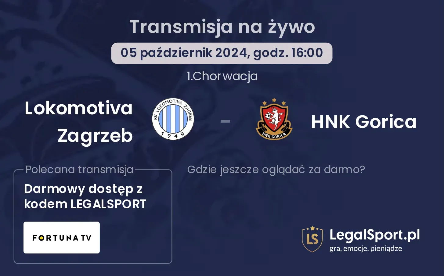 Lokomotiva Zagrzeb - HNK Gorica transmisja na żywo