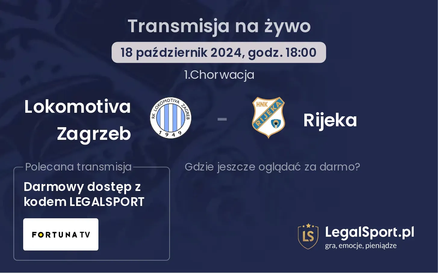 Lokomotiva Zagrzeb - Rijeka transmisja na żywo