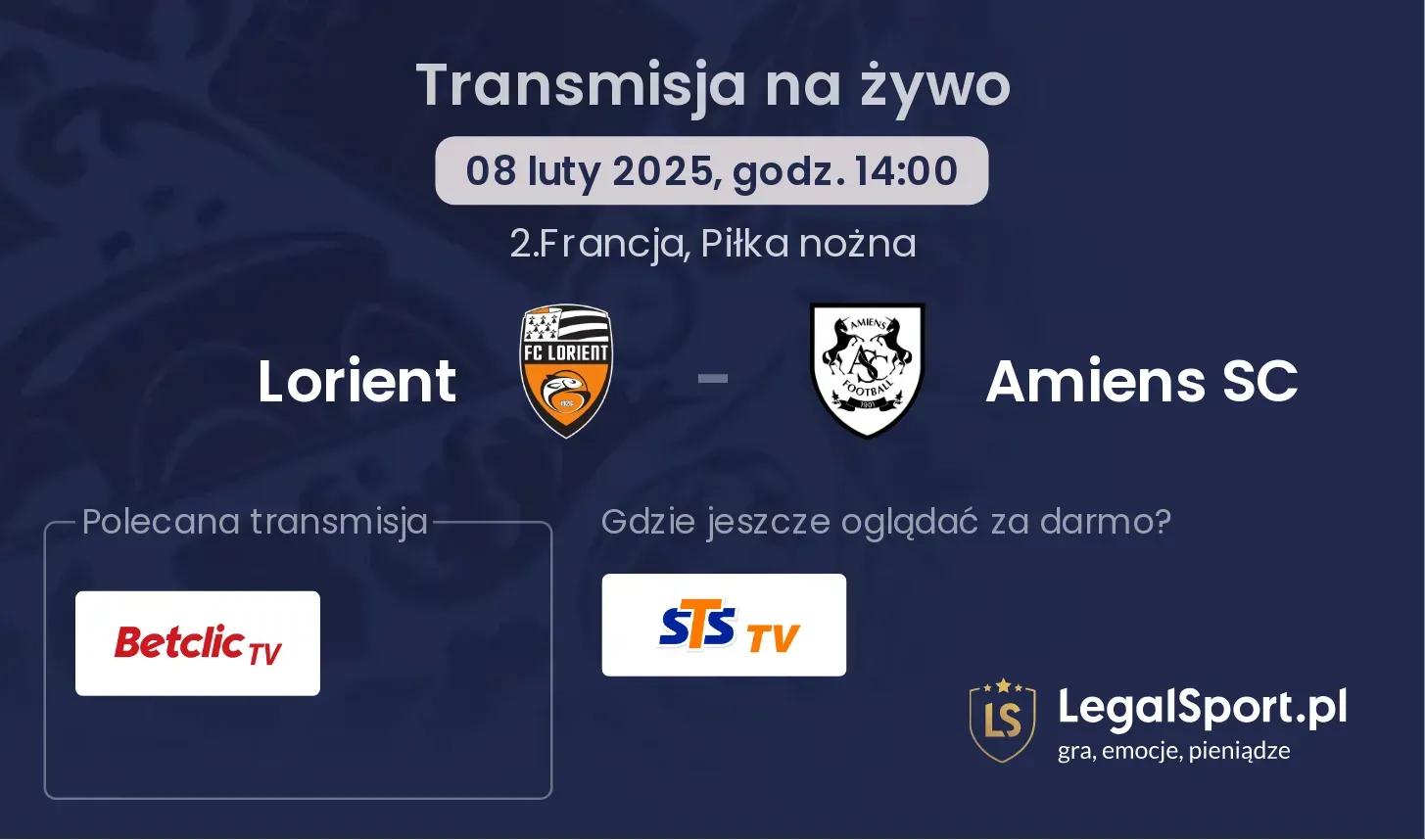 Lorient - Amiens SC transmisja na żywo