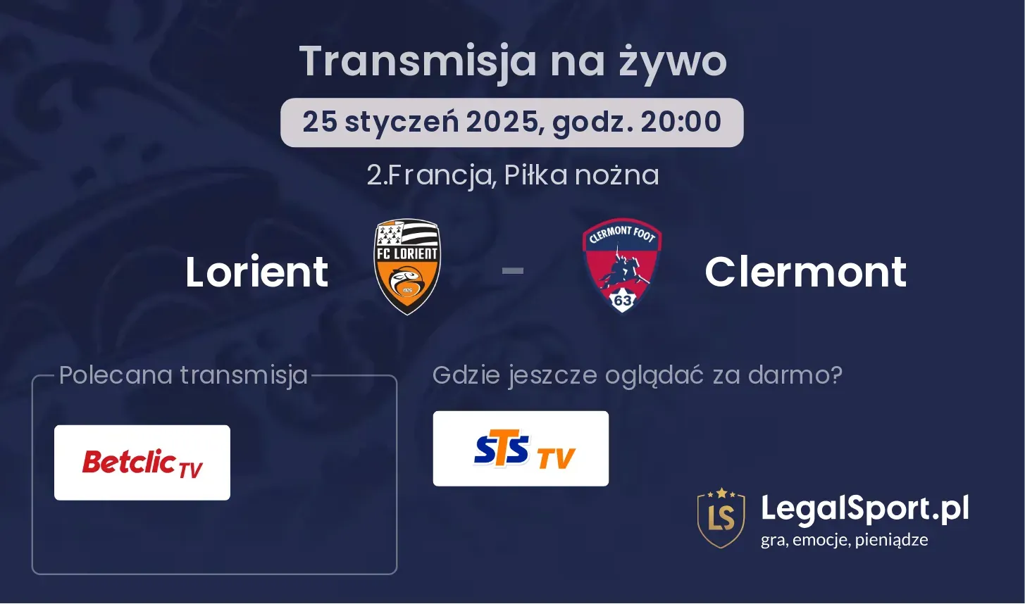 Lorient - Clermont transmisja na żywo