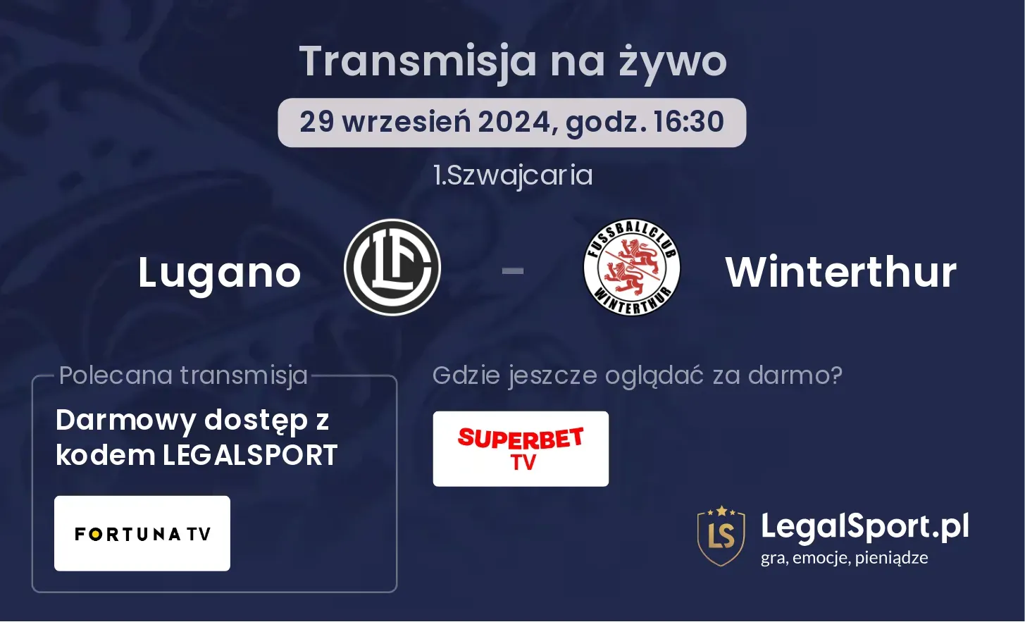 Lugano - Winterthur transmisja na żywo