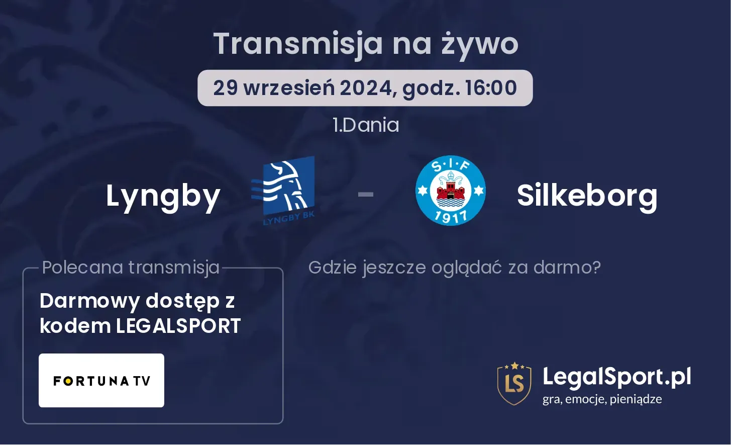 Lyngby - Silkeborg gdzie oglądać? 29.09, godz. 16:00