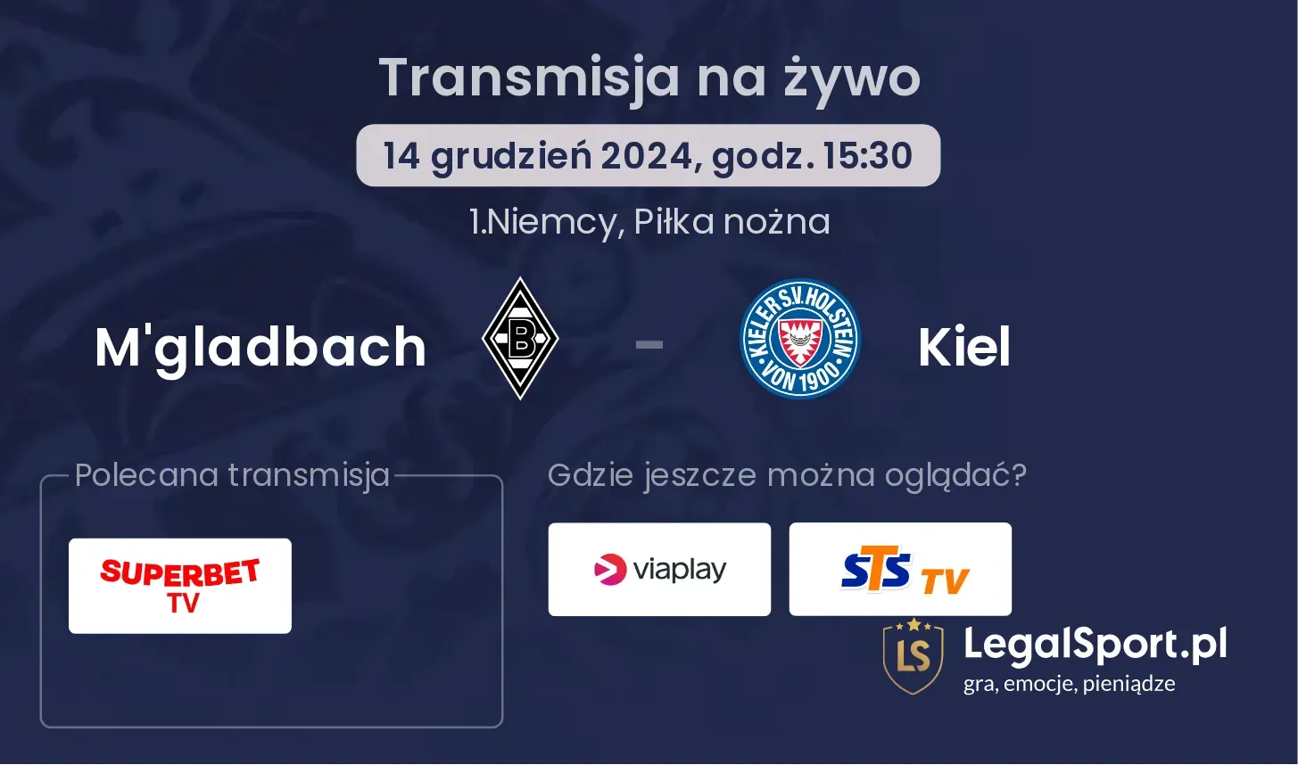 M'gladbach - Kiel transmisja na żywo