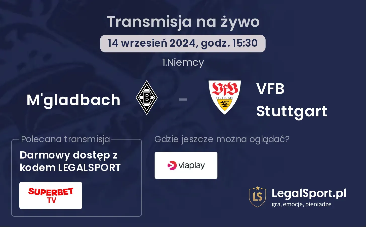 M'gladbach - VFB Stuttgart transmisja na żywo