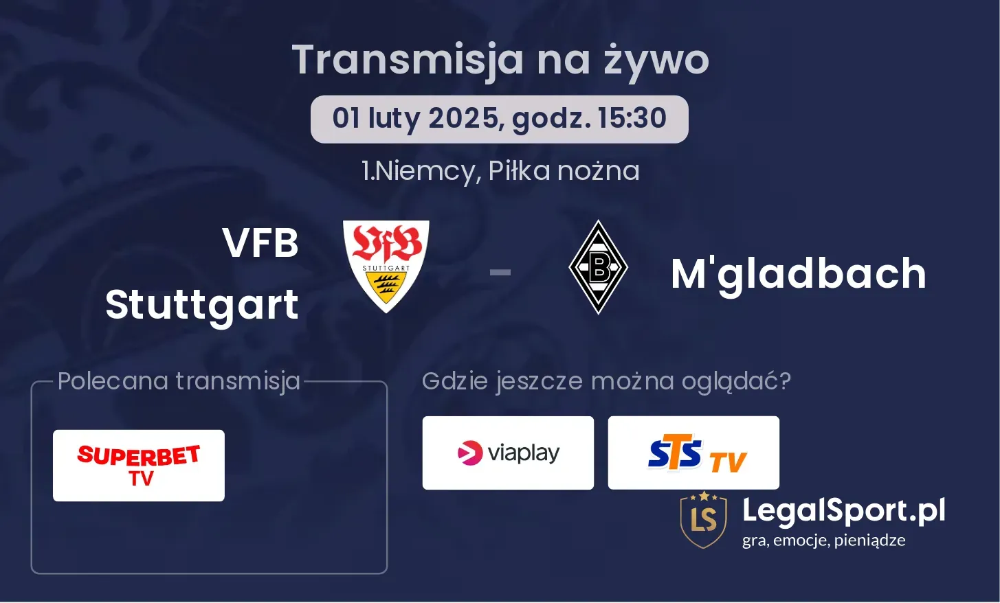 VFB Stuttgart - M'gladbach gdzie oglądać?