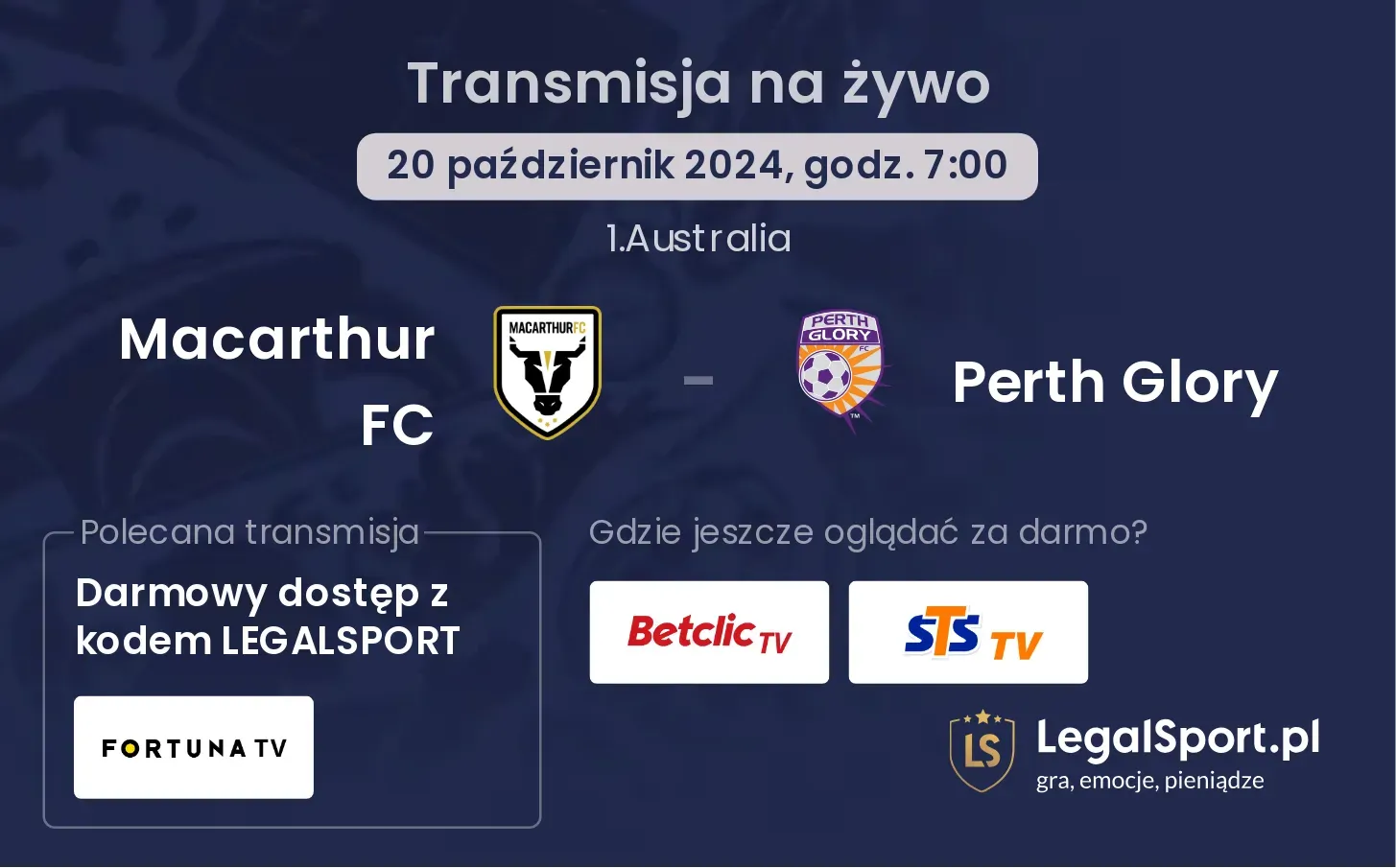 Macarthur FC - Perth Glory transmisja na żywo