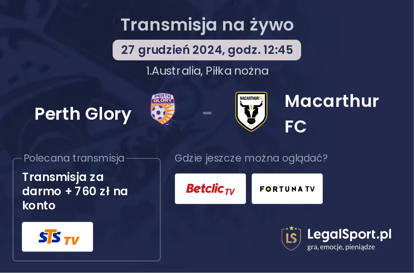 Perth Glory - Macarthur FC gdzie oglądać?