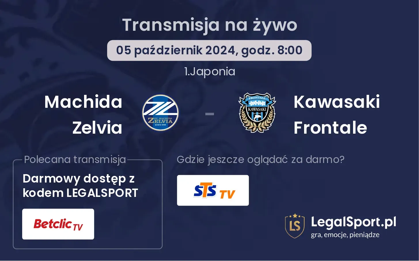 Machida Zelvia - Kawasaki Frontale transmisja na żywo