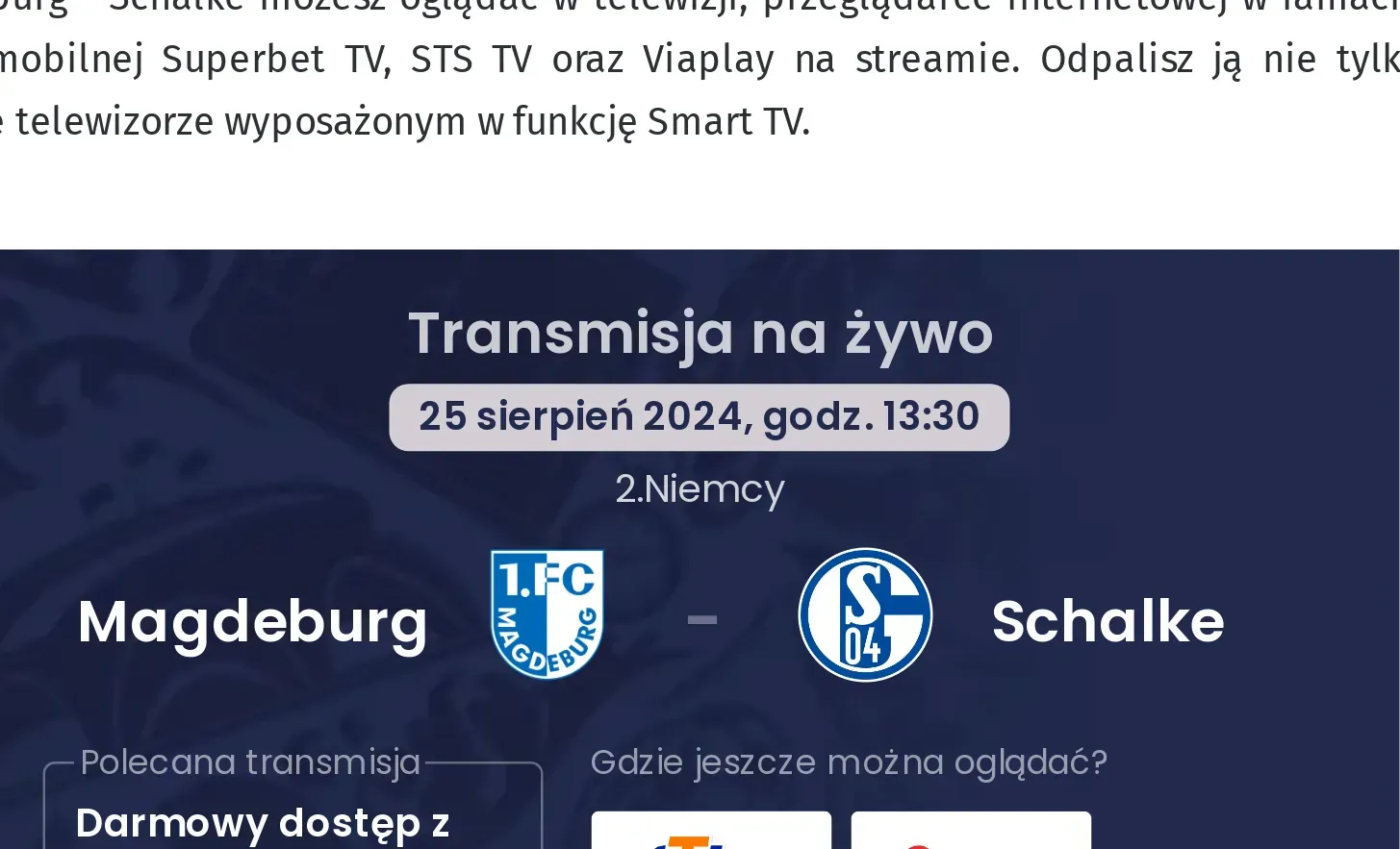 Magdeburg - Schalke transmisja na żywo