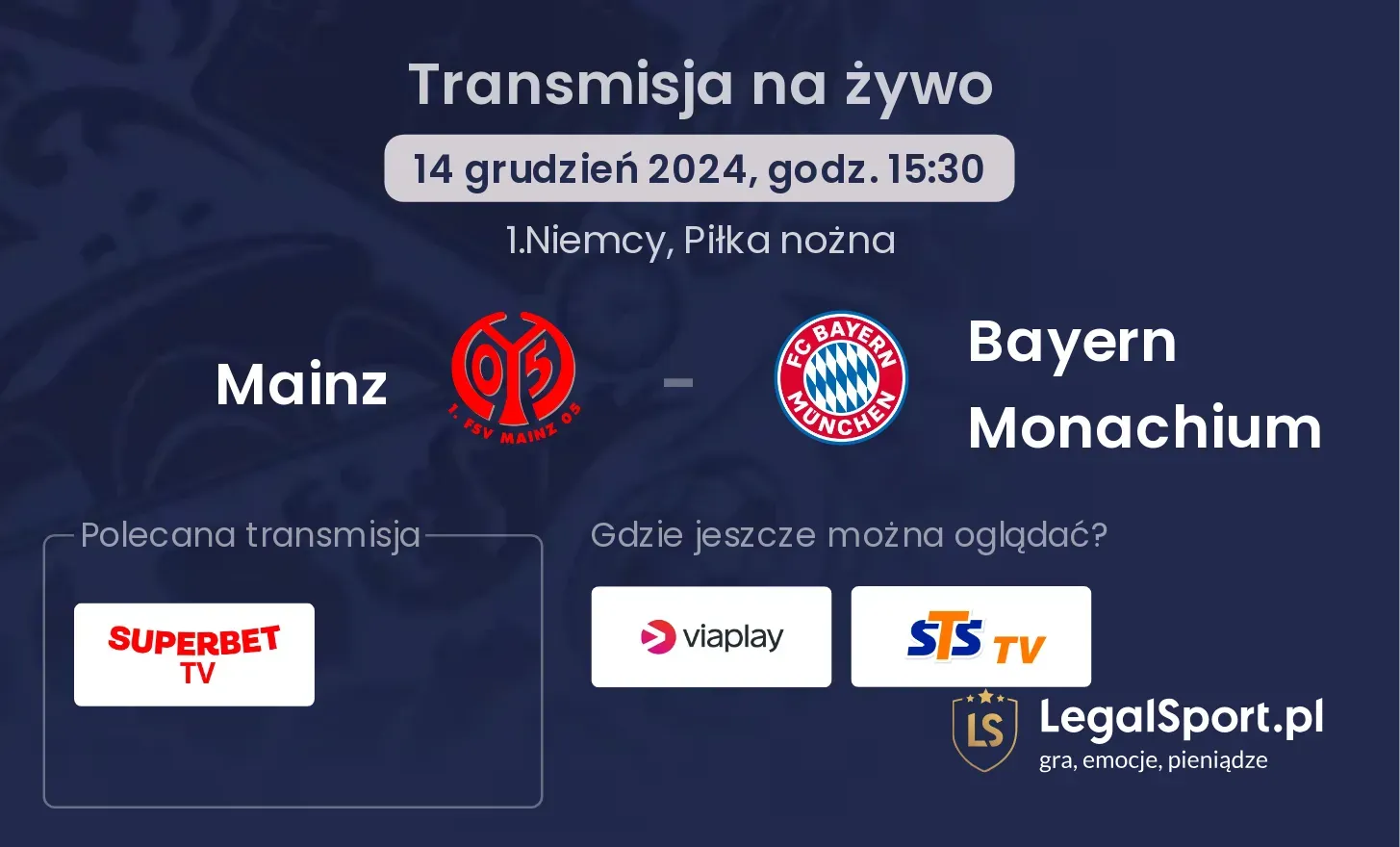 Mainz - Bayern Monachium gdzie oglądać?