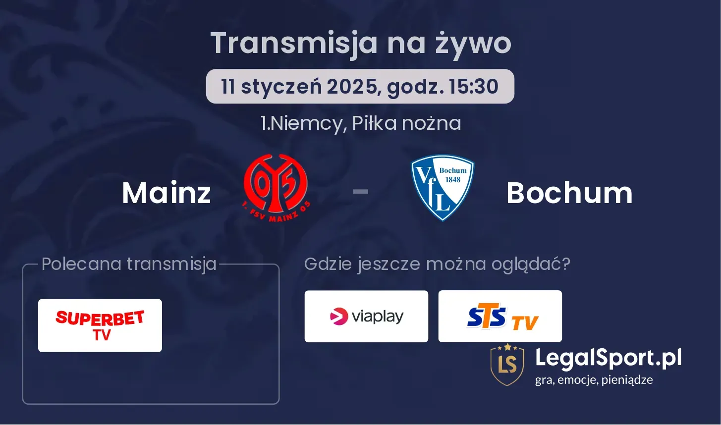 Mainz - Bochum transmisja na żywo