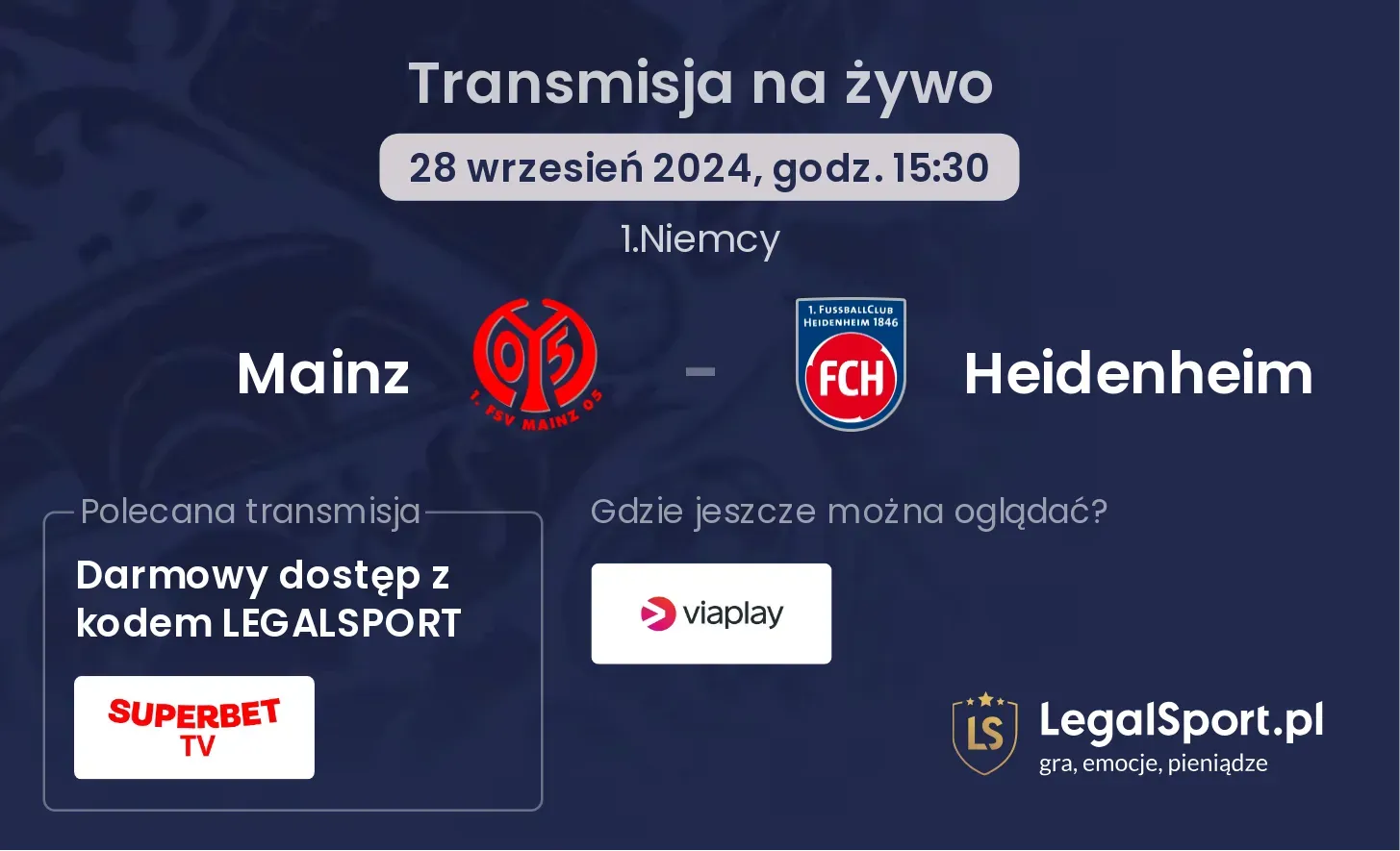 Mainz - Heidenheim transmisja na żywo