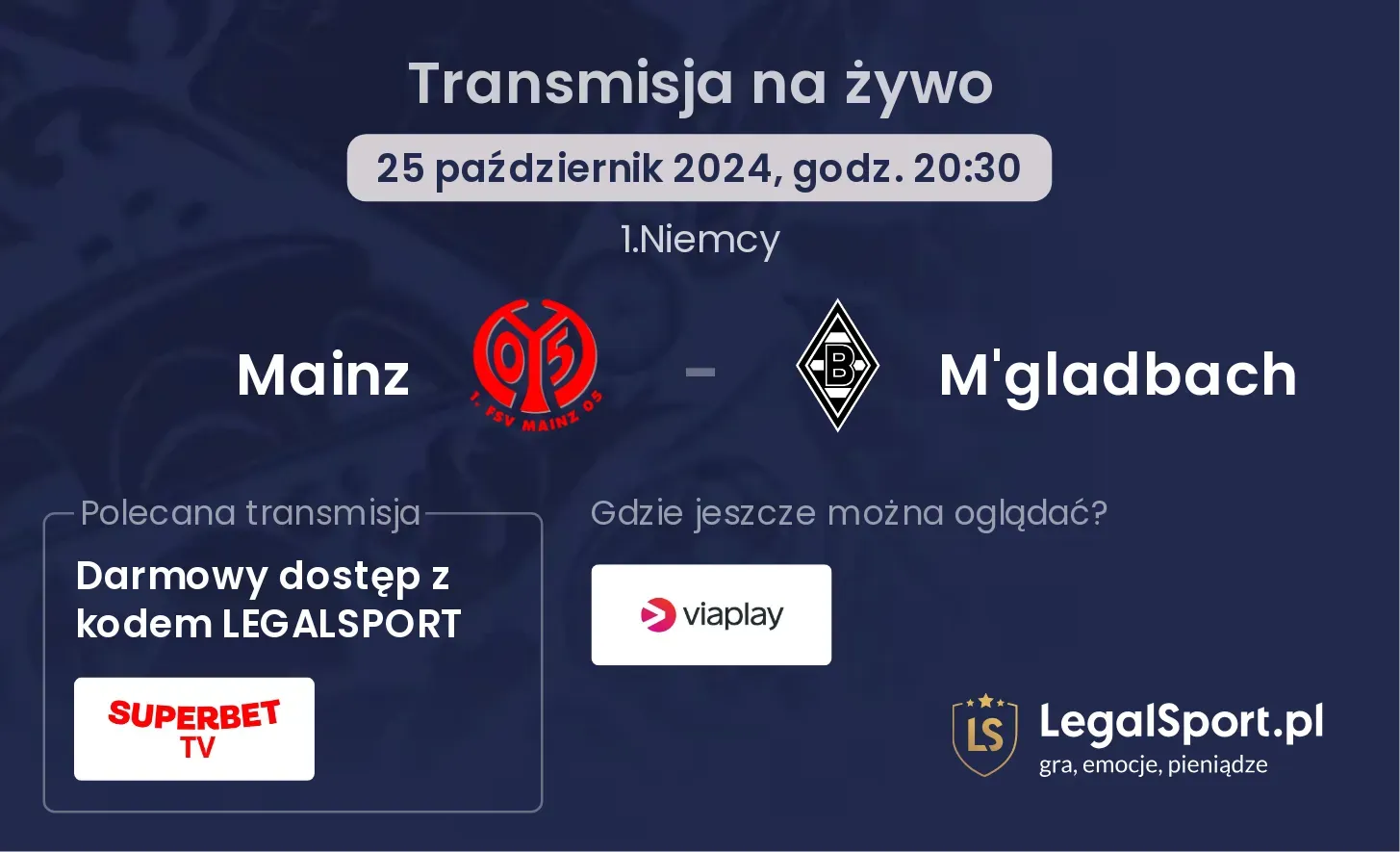 Mainz - M'gladbach transmisja na żywo