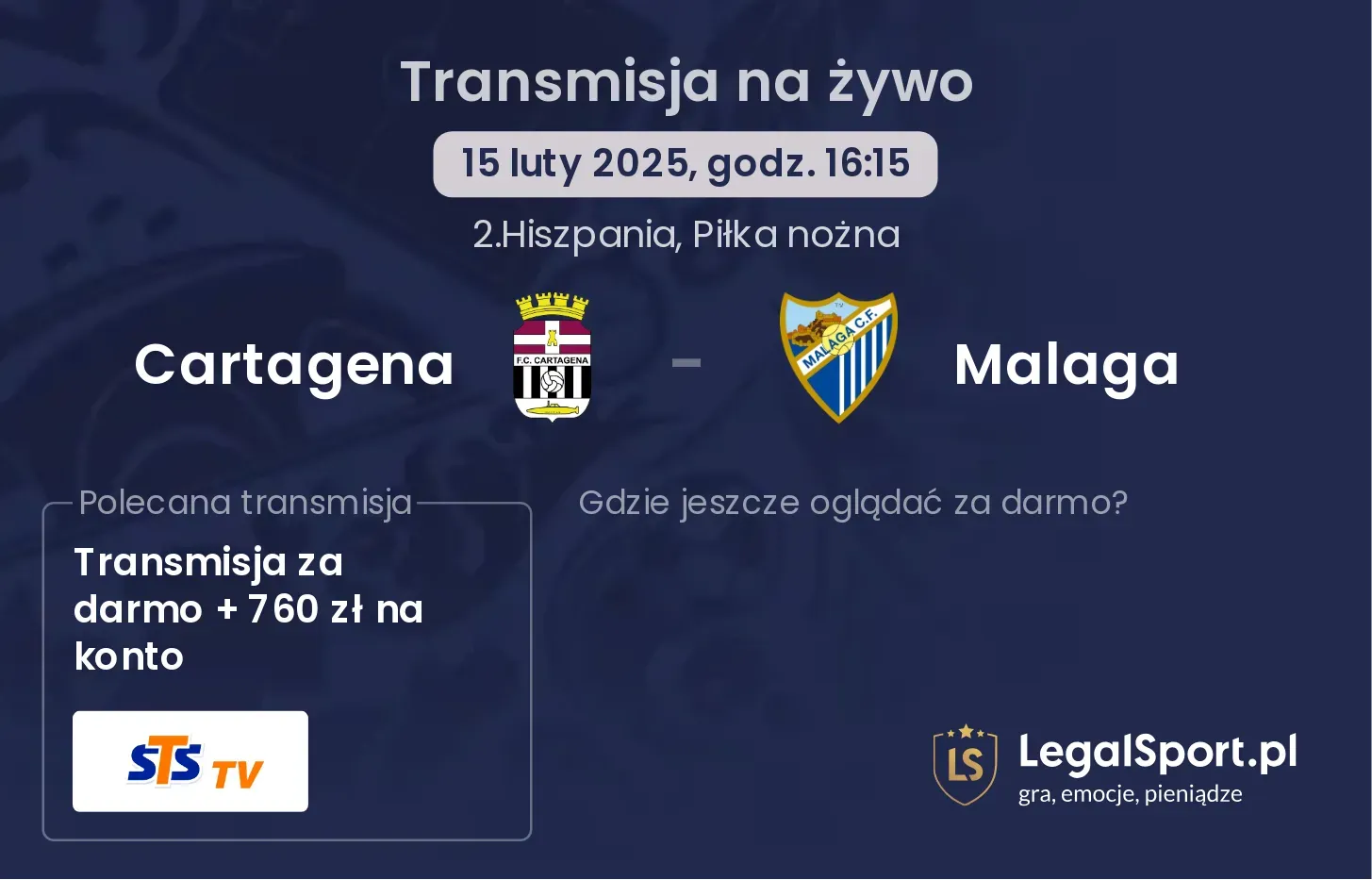 Malaga - Cartagena transmisja na żywo