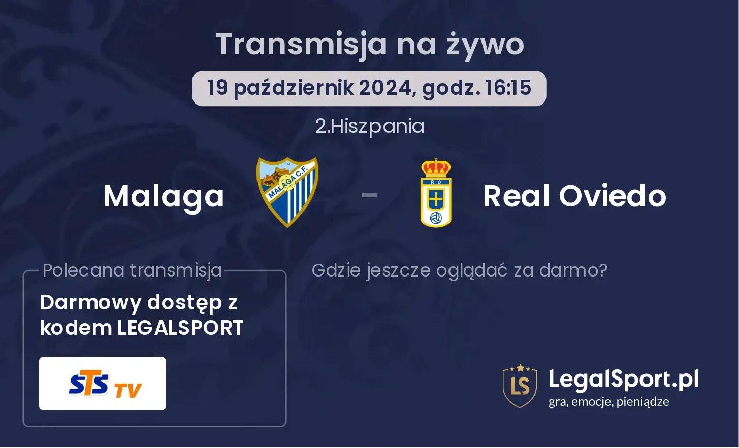 Malaga - Real Oviedo gdzie oglądać? 19.10, godz. 16:15