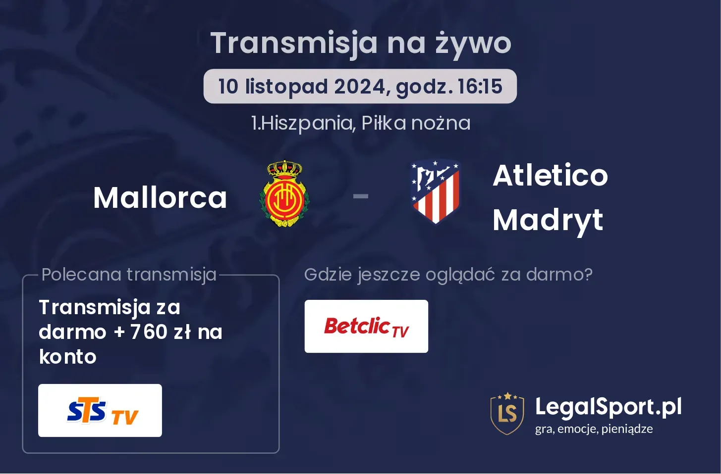 Mallorca - Atletico Madryt transmisja na żywo