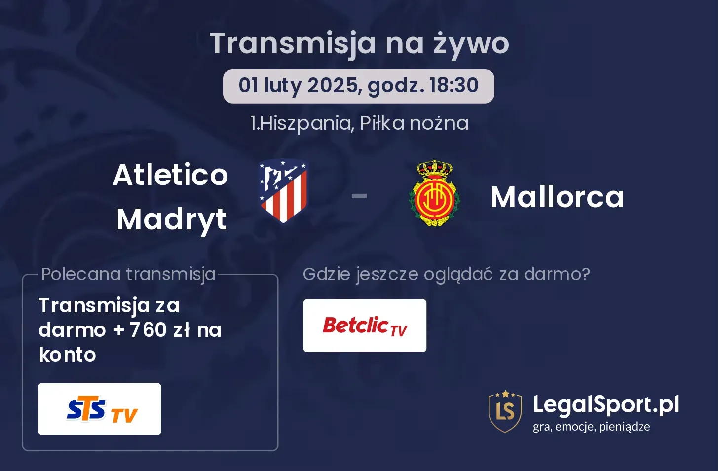 Atletico Madryt - Mallorca gdzie oglądać?