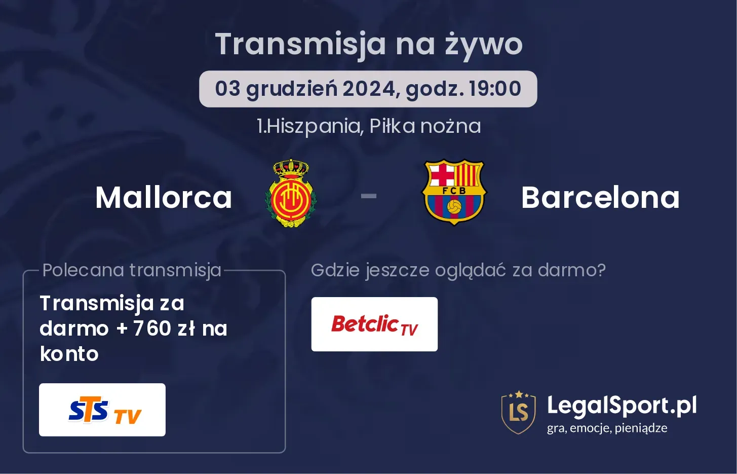 Mallorca - Barcelona transmisja na żywo