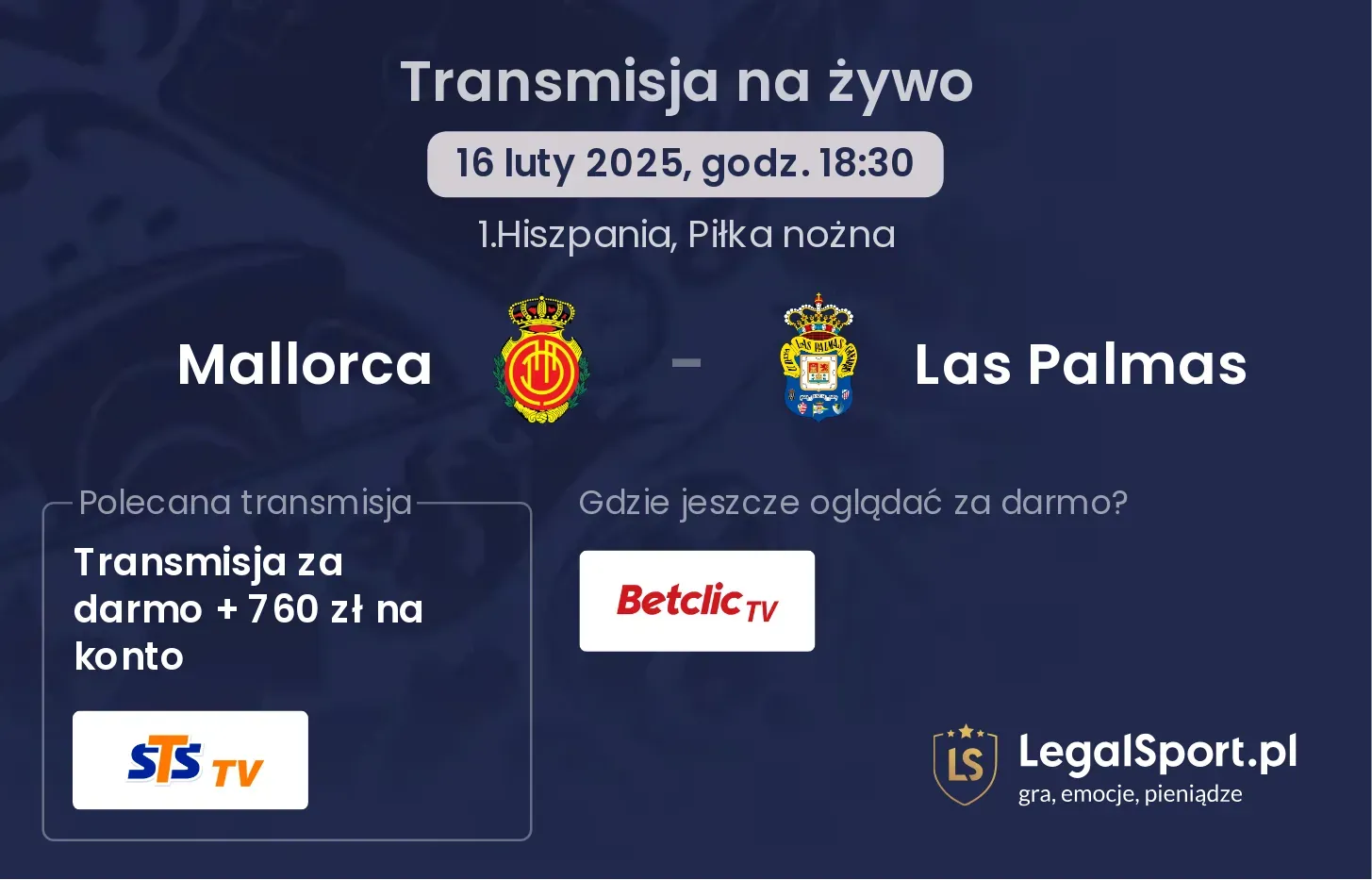 Mallorca - Las Palmas transmisja na żywo