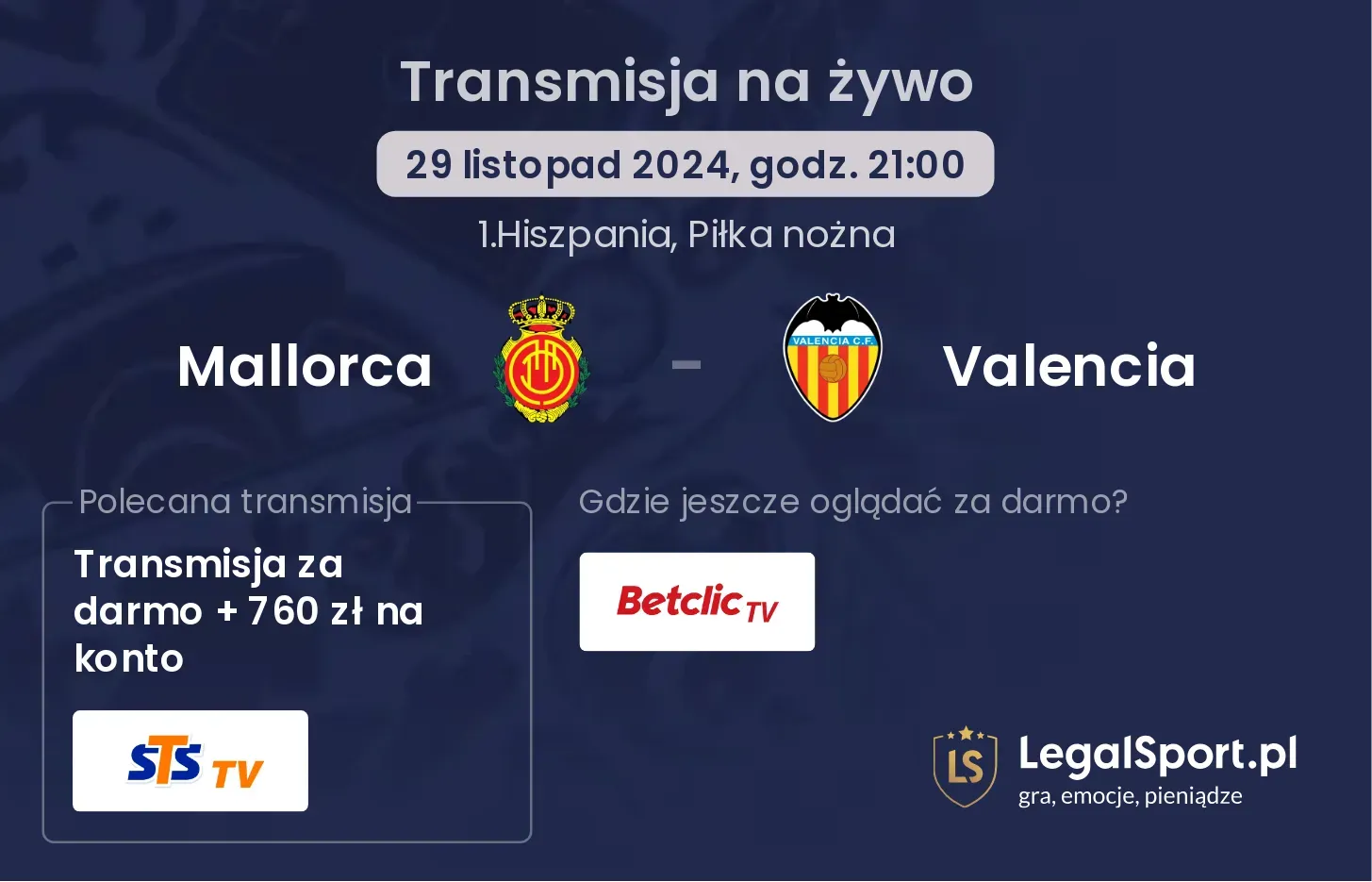 Mallorca - Valencia transmisja na żywo