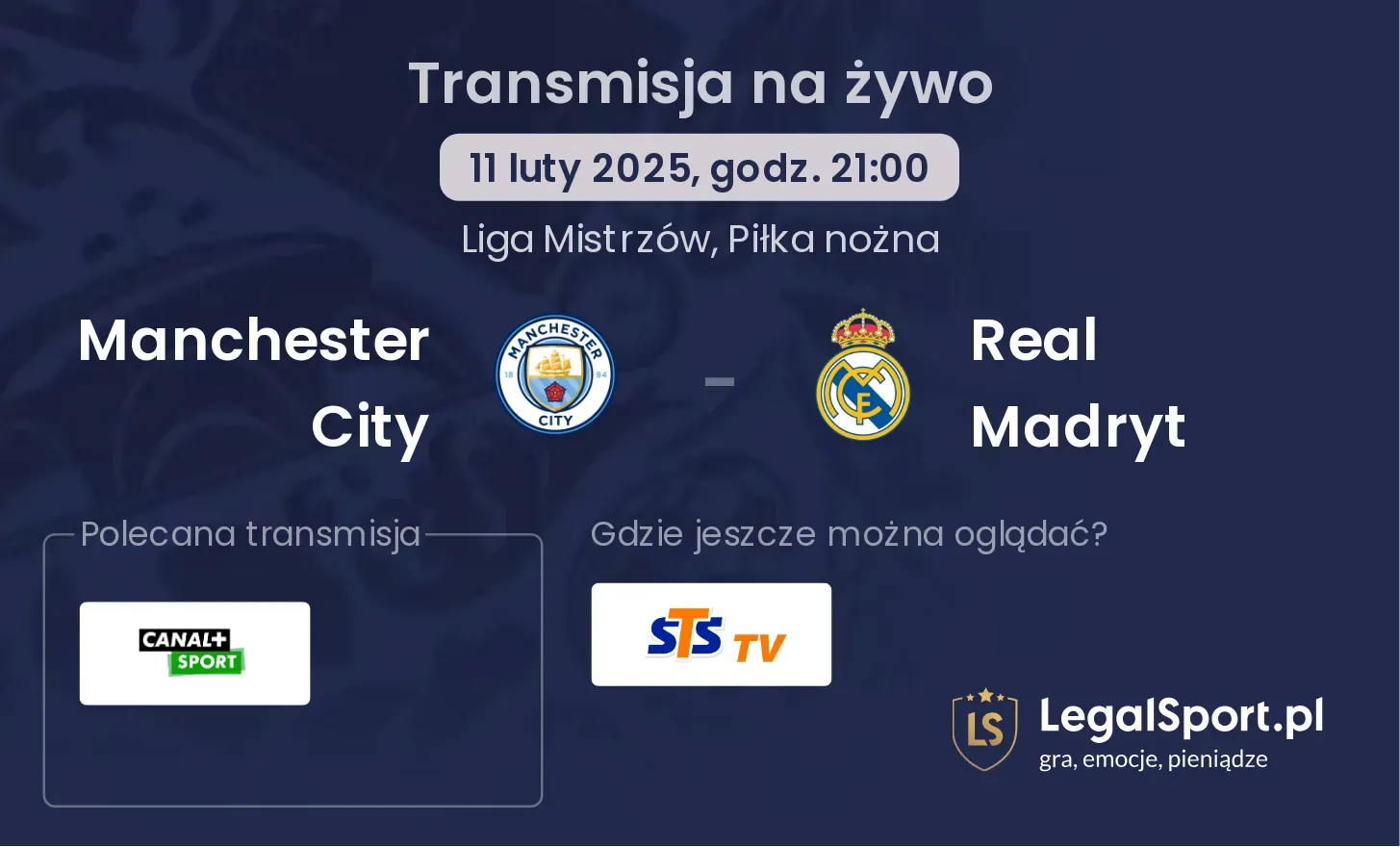 Manchester City - Real Madryt transmisja na żywo