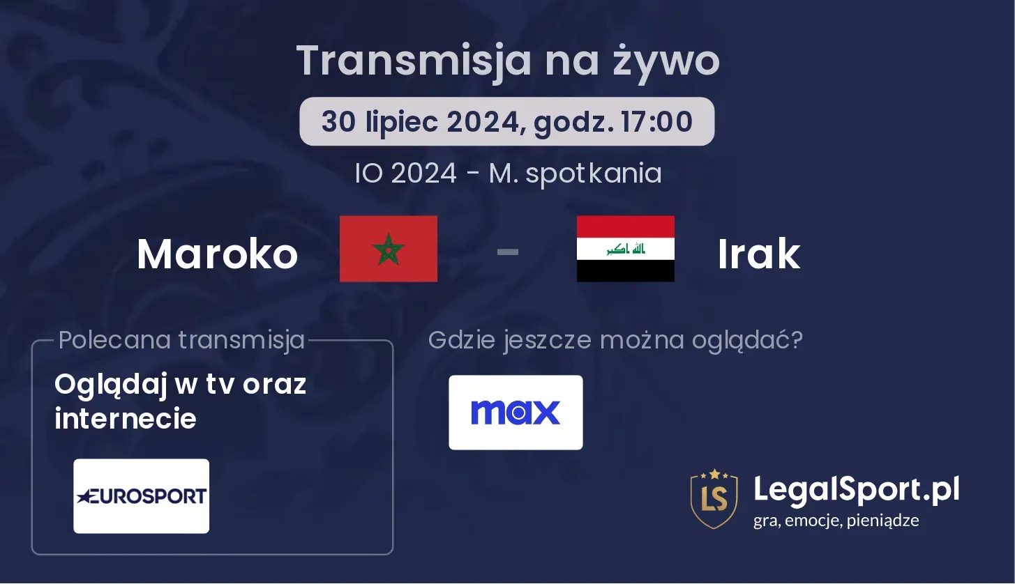 Maroko - Irak transmisja na żywo