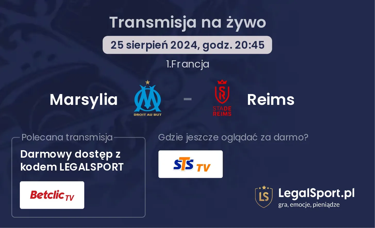 Marsylia - Reims transmisja na żywo