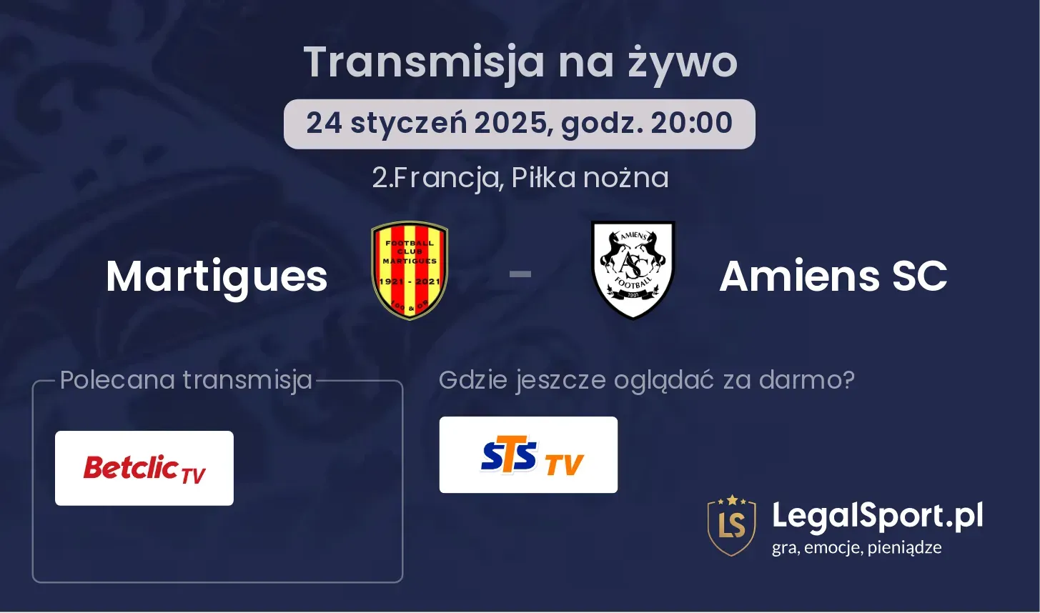 Martigues - Amiens SC transmisja na żywo