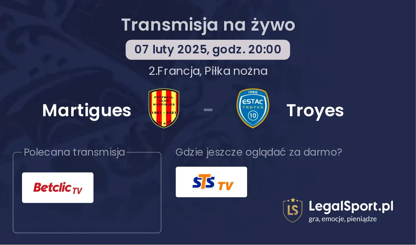 Martigues - Troyes transmisja na żywo