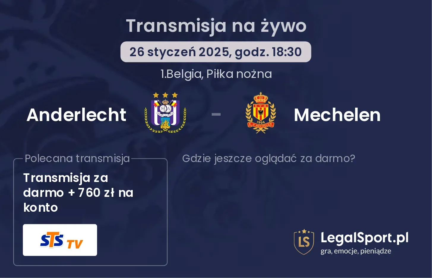 Anderlecht - Mechelen gdzie oglądać?