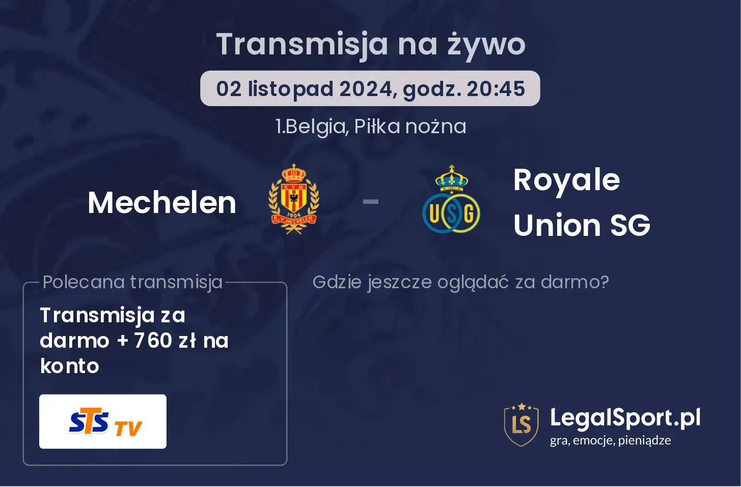 Mechelen - Royale Union SG transmisja na żywo