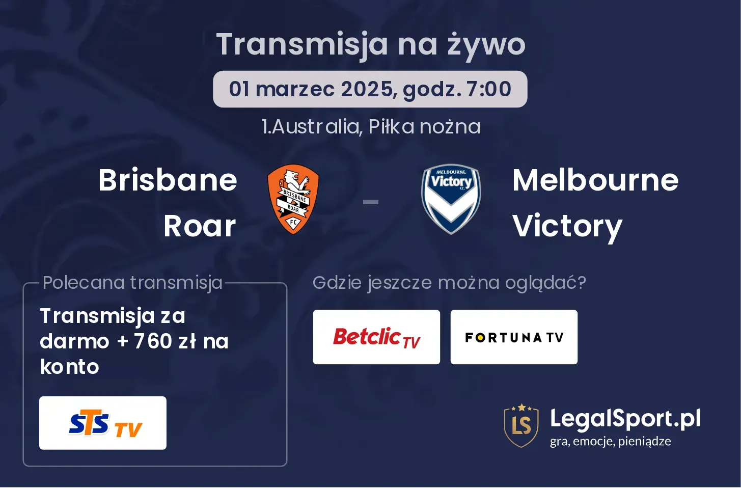 Brisbane Roar - Melbourne Victory gdzie oglądać?