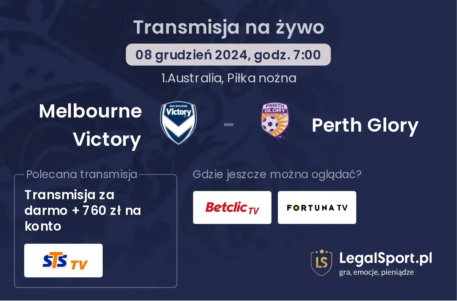 Melbourne Victory - Perth Glory transmisja na żywo