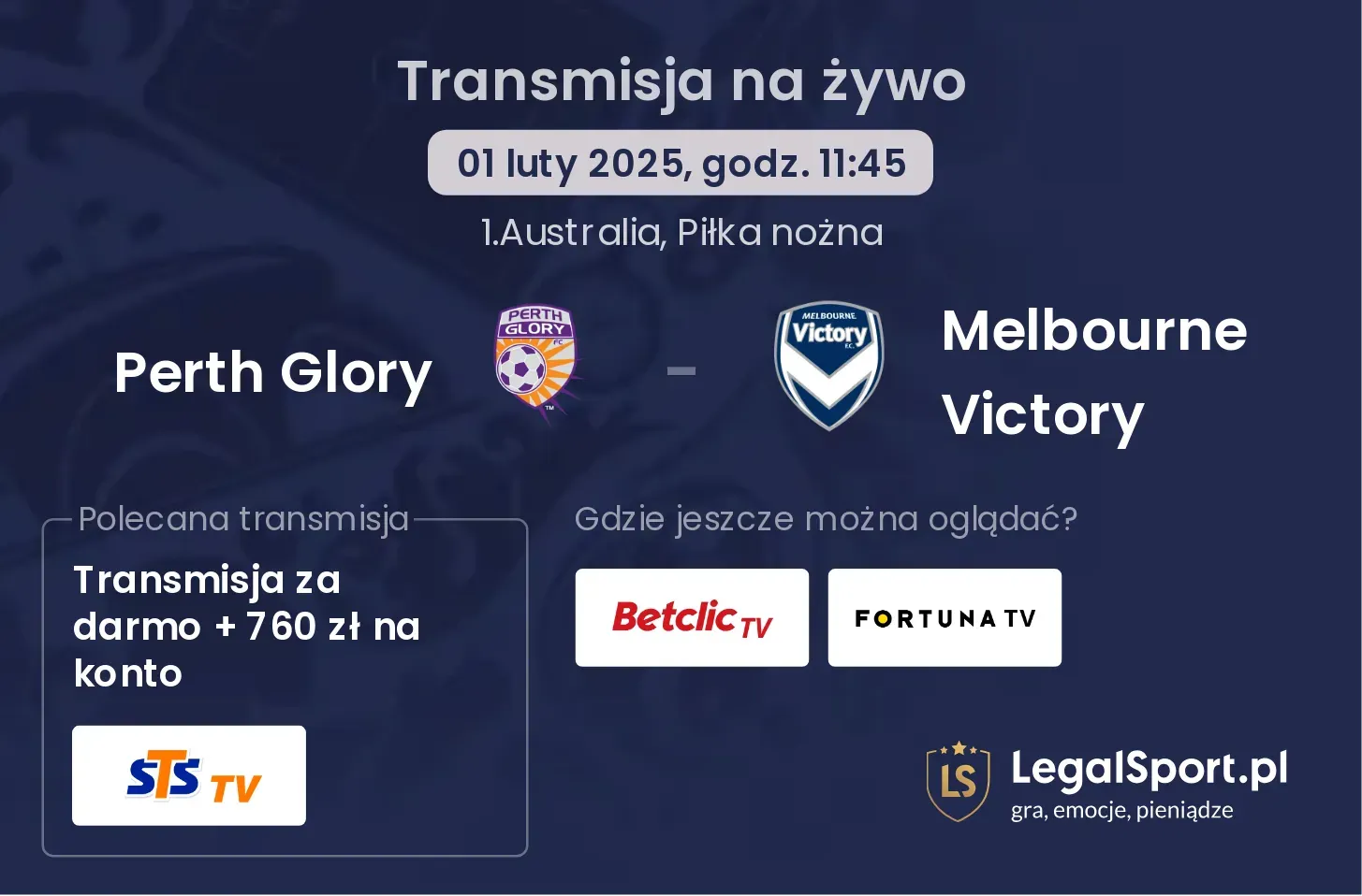 Perth Glory - Melbourne Victory gdzie oglądać transmisję?