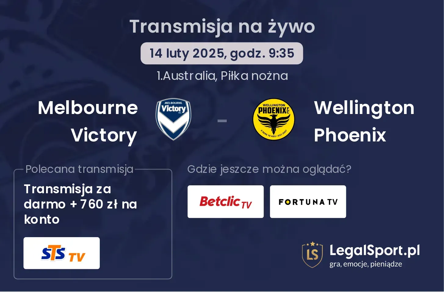 Melbourne Victory - Wellington Phoenix transmisja na żywo