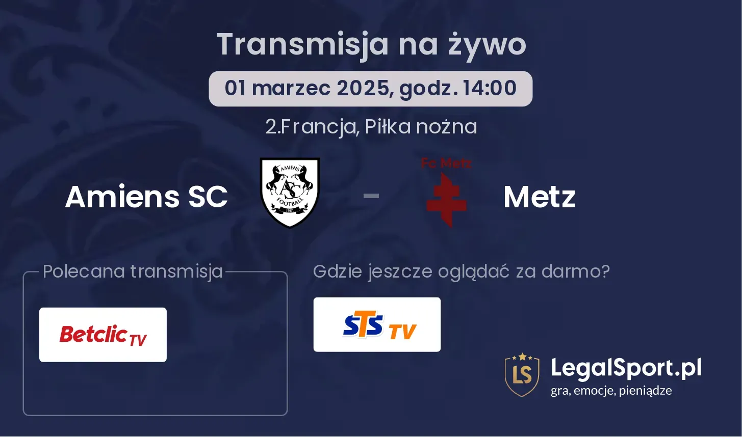 Amiens SC - Metz gdzie oglądać?