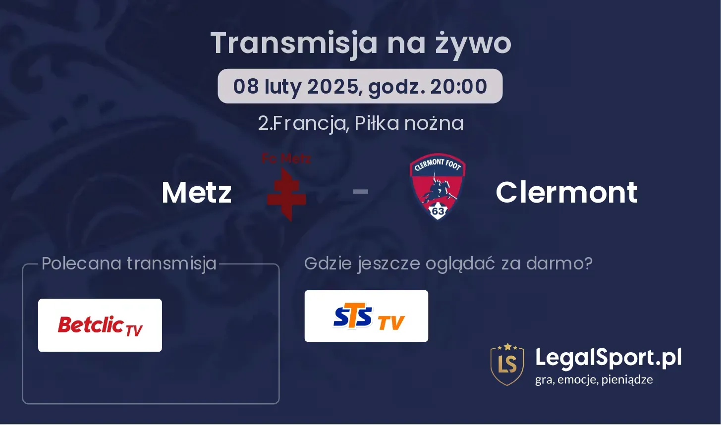 Metz - Clermont transmisja na żywo