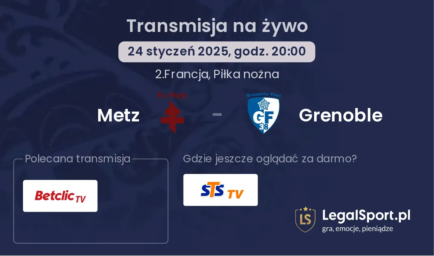 Metz - Grenoble transmisja na żywo