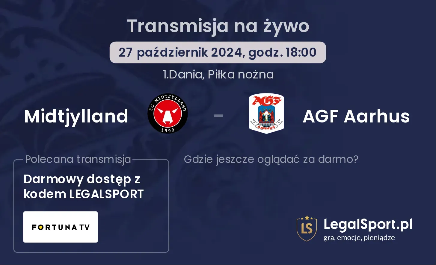 Midtjylland - AGF Aarhus transmisja na żywo