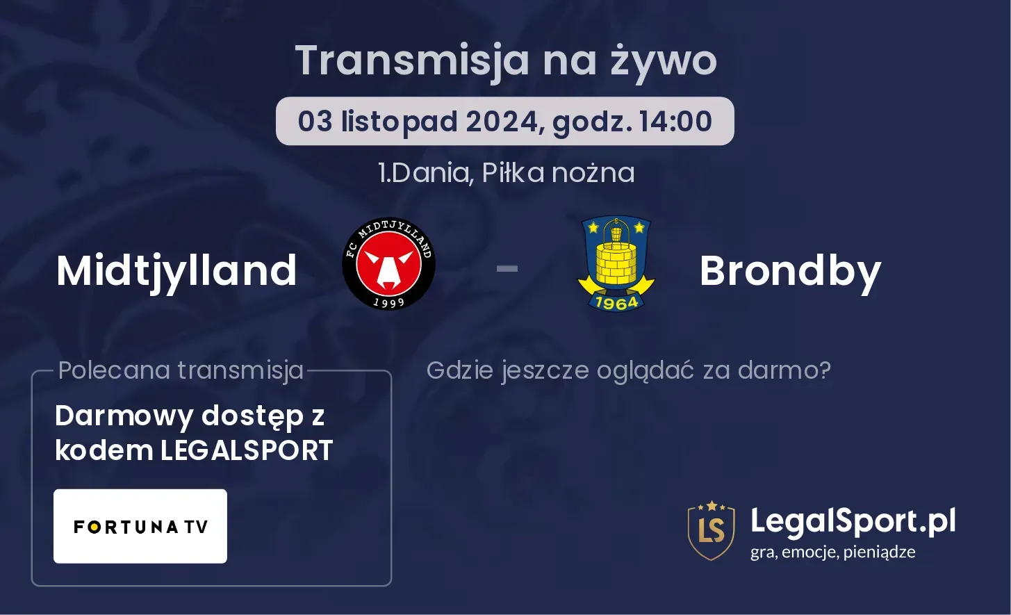 Midtjylland - Brondby gdzie oglądać? 03.11, godz. 14:00