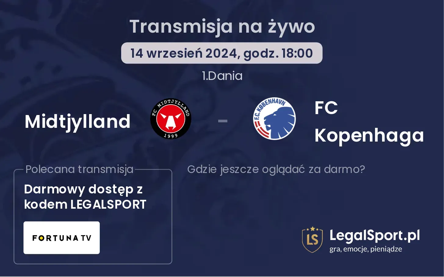 Midtjylland - FC Kopenhaga transmisja na żywo